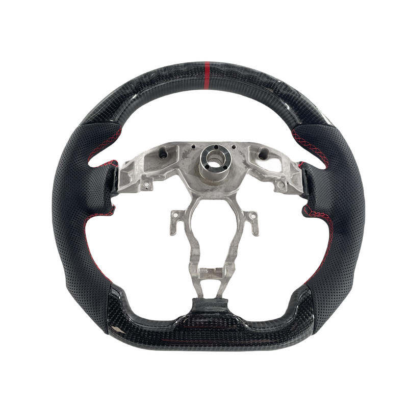 Load image into Gallery viewer, ⭐⭐FOR 09-21 NISSAN 370Z CARBON FIBER FLAT BOTTOM STEERING WHEEL BLACK LEATHER⭐⭐