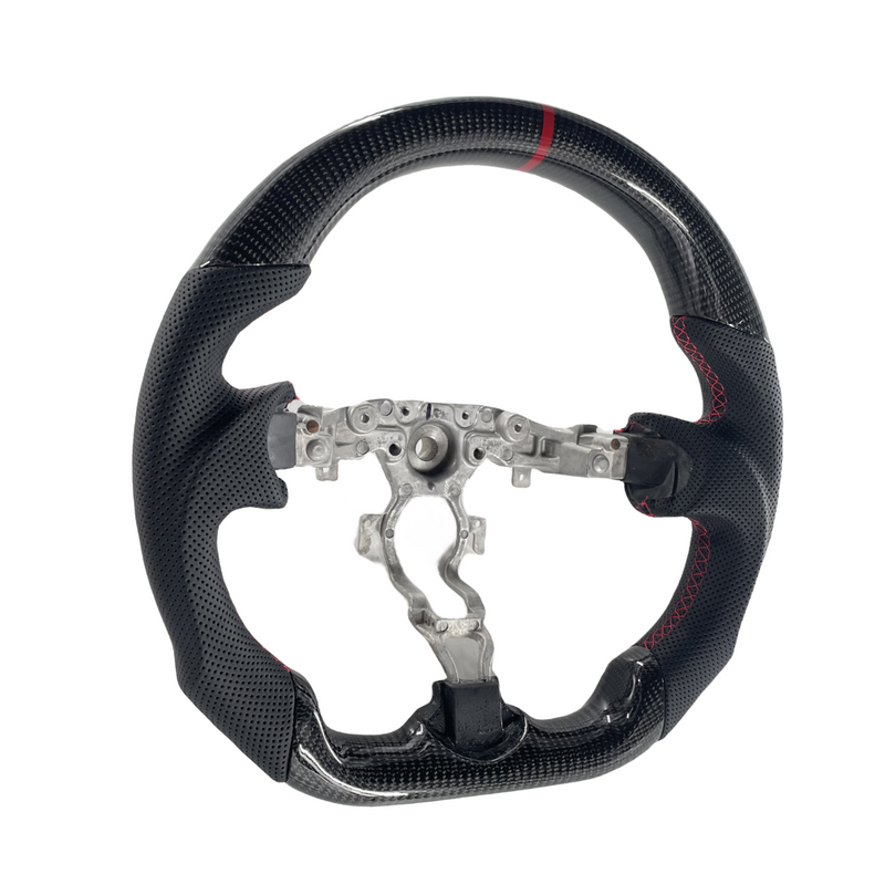 Load image into Gallery viewer, ⭐⭐FOR 09-21 NISSAN 370Z CARBON FIBER FLAT BOTTOM STEERING WHEEL BLACK LEATHER⭐⭐