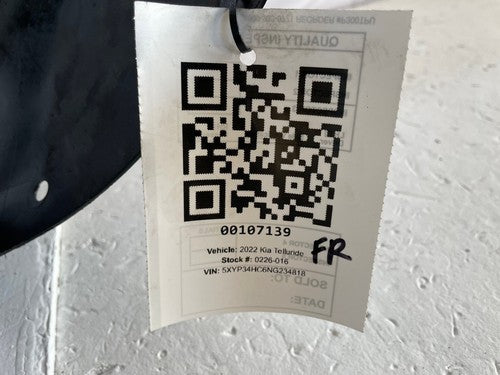 Load image into Gallery viewer, 2020-2025 KIA TELLURIDE FRONT RIGHT PASSENGER SIDE INNER FENDER LINER # 107139
