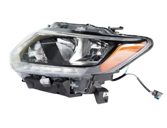 Left Driver Side Chrome Halogen Headlight Headlamp For Nissan Rogue 2014 - 2016