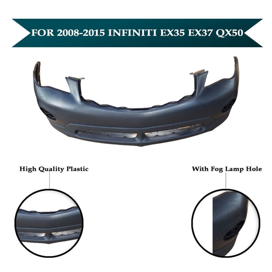 Front Bumper Cover For Infiniti Ex35 Ex37 Qx50 2008 - 2015