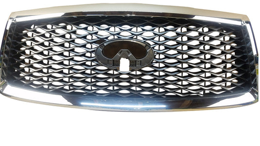 ⭐⭐ FOR 18-21 INFINITI QX80 FRONT BUMPER UPPER GRILLE W/ CAMERA OPTION W/O EMBLEM