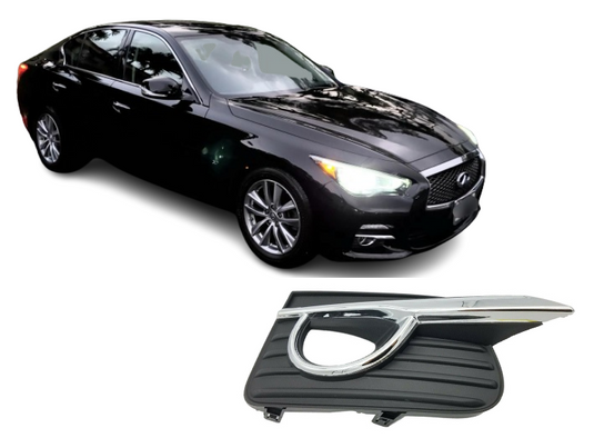 ⭐ FOR 2014-2017 INFINITI Q50 RIGHT PASSENGER SIDE FOG LIGHT BEZEL COVER CHROME ⭐