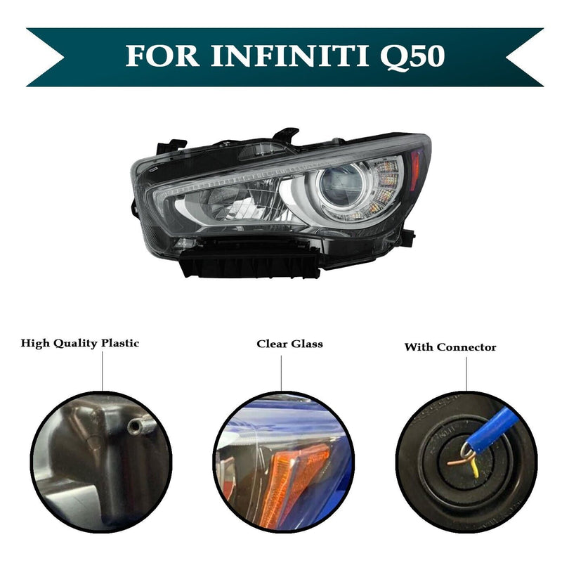 Load image into Gallery viewer, Headlight Headlamp Non AFS Left Driver Side For Infiniti Q50 2014 - 2017
