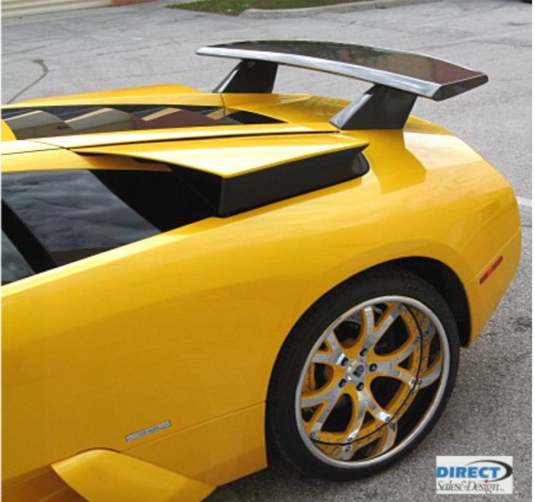 3pc Rear Wing Spoiler W/O Winglets Miura Style For Lamborghini Murcielago 01-10