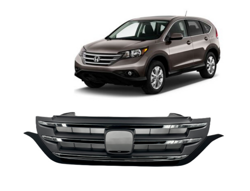 Front Bumper Upper Grille W/ Chrome Trim For Honda CR-V 2012 - 2014