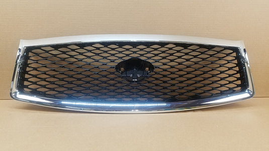 FOR 2014 - 2017 INFINITI Q50 FRONT BUMPER UPPER GRILLE W/O EMBLEM CHROME