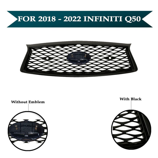 Bumper Upper Grille W/O Emblem Front For Infiniti Q50  2018 - 2022