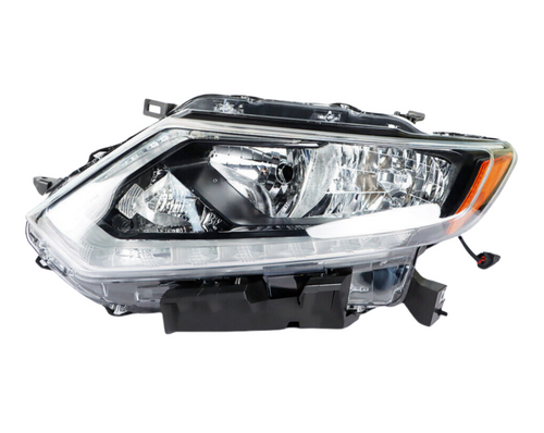Left Driver Side Chrome Halogen Headlight Headlamp For Nissan Rogue 2014 - 2016