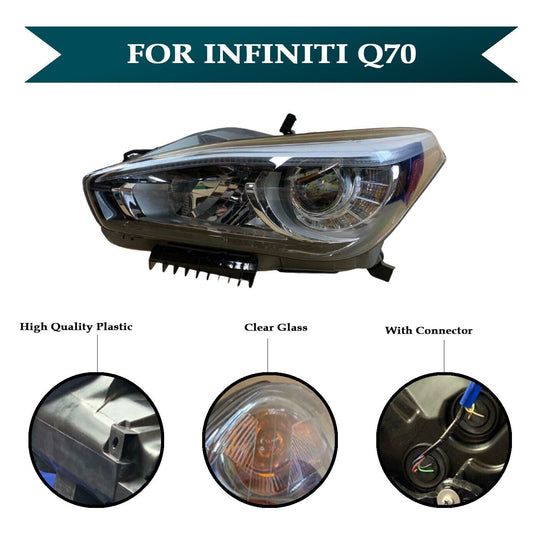 Headlight Headlamp Non AFS Left Driver Side For Infiniti Q70 2015-2019