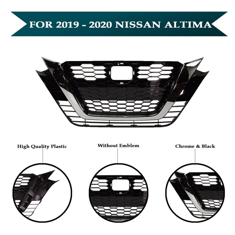 Load image into Gallery viewer, Front Bumper Grille Grill Chrome &amp; Black  W/O Emblem For Nissan Altima 2019-2020
