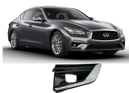 FOR INFINITI Q50 RIGHT PASSENGER SIDE BUMPER FOG LIGHT LAMP COVER BEZEL CHROME