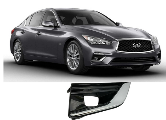 FOR INFINITI Q50 RIGHT PASSENGER SIDE BUMPER FOG LIGHT LAMP COVER BEZEL CHROME