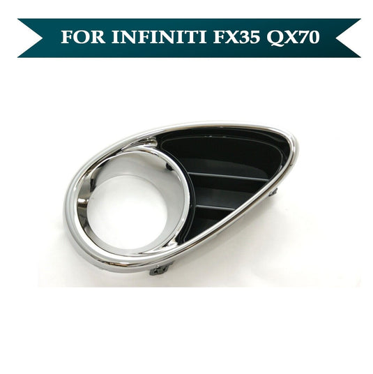 Fog Light Lamp Bezel W/ Chrome Molding Right Passenger For Infiniti FX35 QX70