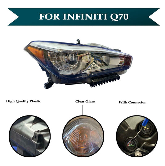 Headlight Headlamp Non AFS Right Passenger Side For Infiniti Q70 2015 - 2019