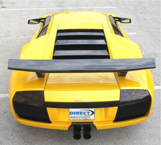 3pc Rear Wing Spoiler W/O Winglets Miura Style For Lamborghini Murcielago 01-10