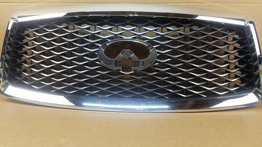 ⭐⭐ FOR 18-21 INFINITI QX80 FRONT BUMPER UPPER GRILLE W/ CAMERA OPTION W/O EMBLEM