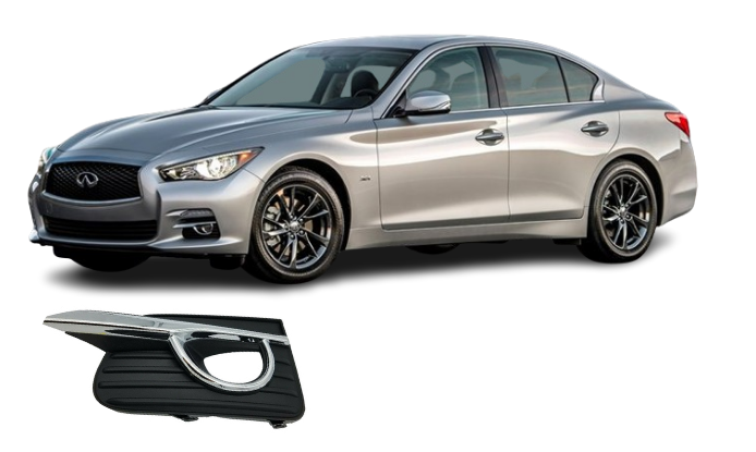 Load image into Gallery viewer, ⭐ FOR 2014-2017 INFINITI Q50 LEFT SIDE BUMPER FOG LIGHT LAMP COVER BEZEL CHROME⭐
