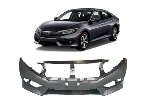 Front Bumper Cover W/O Parking Sensor For Honda Civic 2016 - 2020