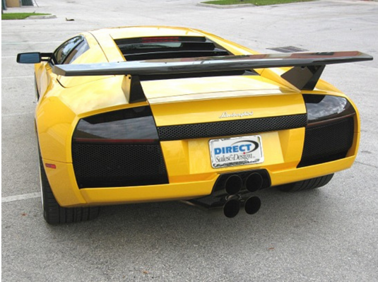 3pc Rear Wing Spoiler W/O Winglets Miura Style For Lamborghini Murcielago 01-10