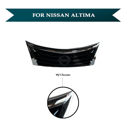 Front Bumper Upper Grille Chrome W/O Emblem Nissan Altima 2013-2015