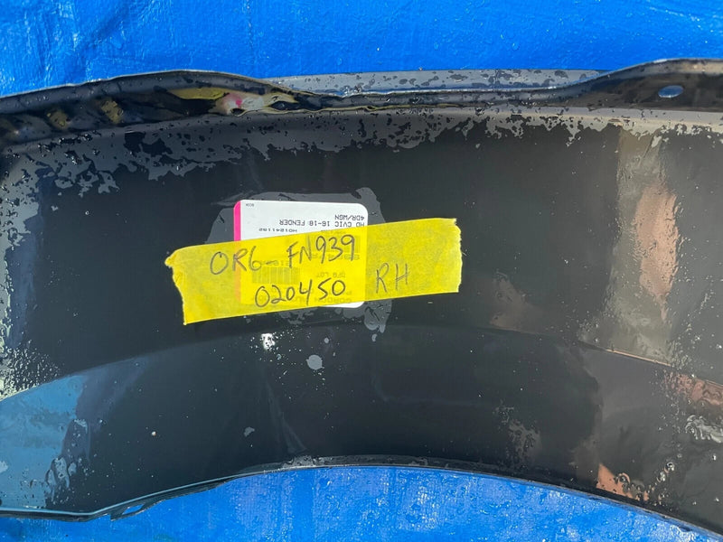 Load image into Gallery viewer, HONDA CIVIC RIGHT PASSENGER SIDE FENDER ASSEMBLY GRAY 2019 - 2020 # OR6-FN939
