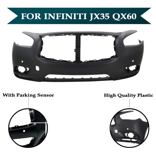 Front Bumper Cover With Sensor Holes Capa For Infiniti Jx35 Qx60 2013 - 2015