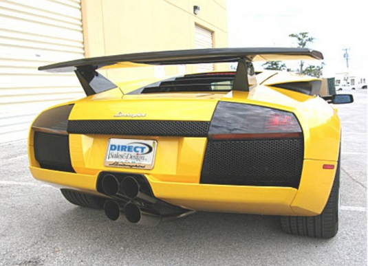 3pc Rear Wing Spoiler W/O Winglets Miura Style For Lamborghini Murcielago 01-10