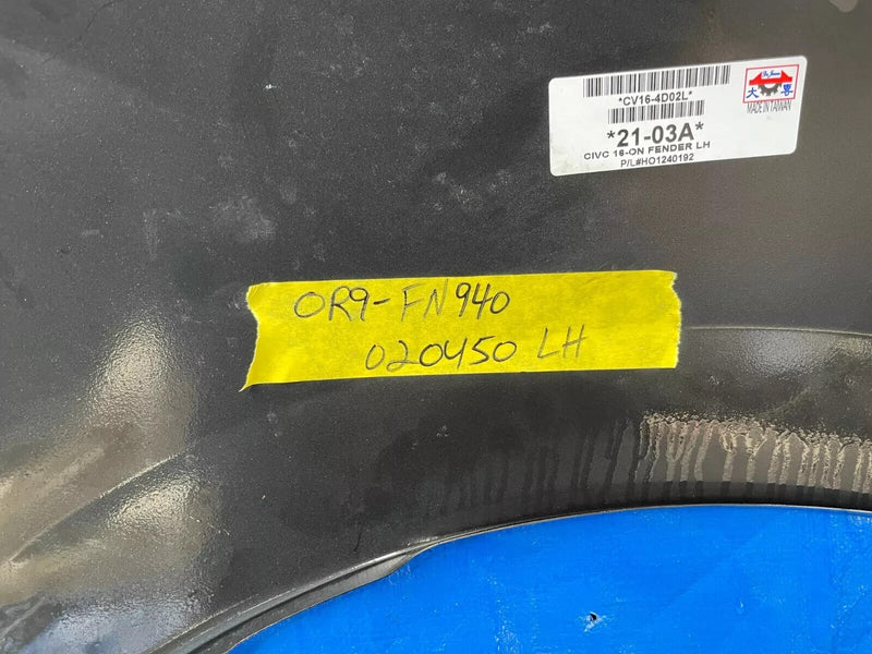 Load image into Gallery viewer, HONDA CIVIC LEFT DRIVER SIDE FENDER ASSEMBLY GRAY 2019 - 2020 # OR9-FN940
