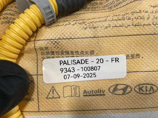 2020-2025 HYUNDAI PALISADE FRONT RIGHT PASSENGER SIDE SEAT AIRBAG