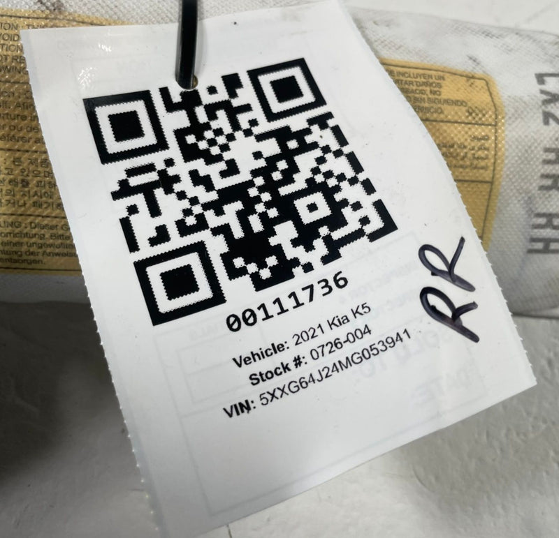 Load image into Gallery viewer, 2021 - 2024 KIA K5 REAR RIGHT PASSSENGER SIDE SEAT AIRBAG AIR BAG # 111736
