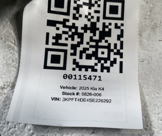2025 - 2026 KIA K4 FRONT LEFT DRIVER STEERING WHEEL AIRBAG AIR BAG 2.0L