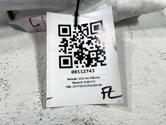 2020-2025 KIA TELLURIDE FRONT LEFT DRIVER SIDE SEAT AIR BAG AIRBAG